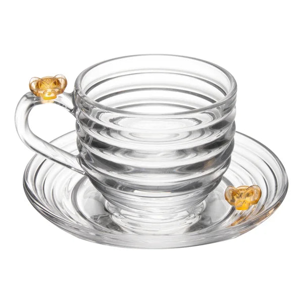 Xícara de Chá com Pires 200ml Cristal Ecológico Linha Little Bee – Lyor