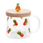 caneca em vidro borossilicato c pires de bambu abacaxi 350ml lyor 22075 1 198a144f9357d664f2f694439edc60ce