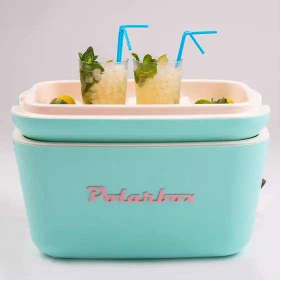 cooller polarbox verde agua com alca marron 20 l ilustrada