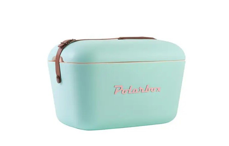 cooller polarbox verde agua com alca marron 20 l