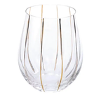 copo baixo de cristal ecologico incolor com detalhe em dourado 540ml 12x9x9cm 1un cromus