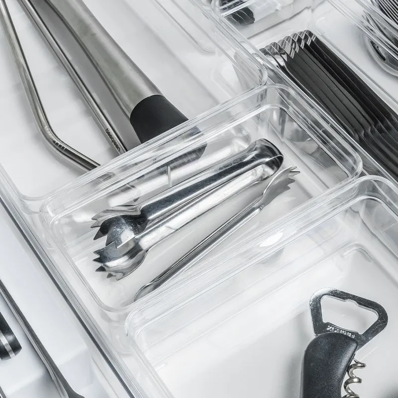 organizador de gavetas clear 15 x 7 5 x 5 6 cm natural ambientada