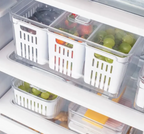 organizador de geladeira clear fresh em poliestireno transparente branco com 3 cestos 5l 30x15x13cm 32935 2 6f03a02ca0eb285d3f41ac7ba3b46b1f