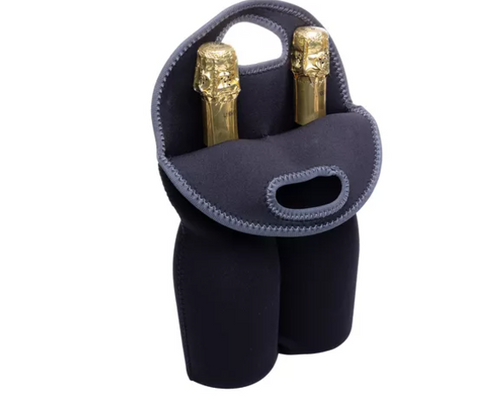 porta vinho termico de 2 garrafas preto