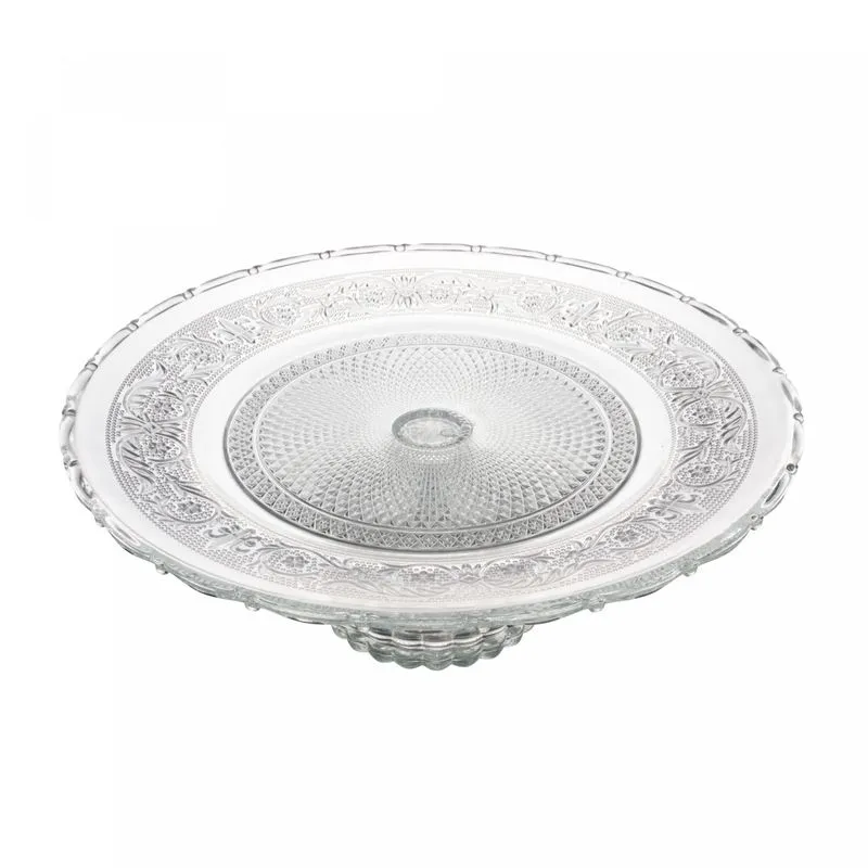 prato para bolo de vidro pe angel 30 cm