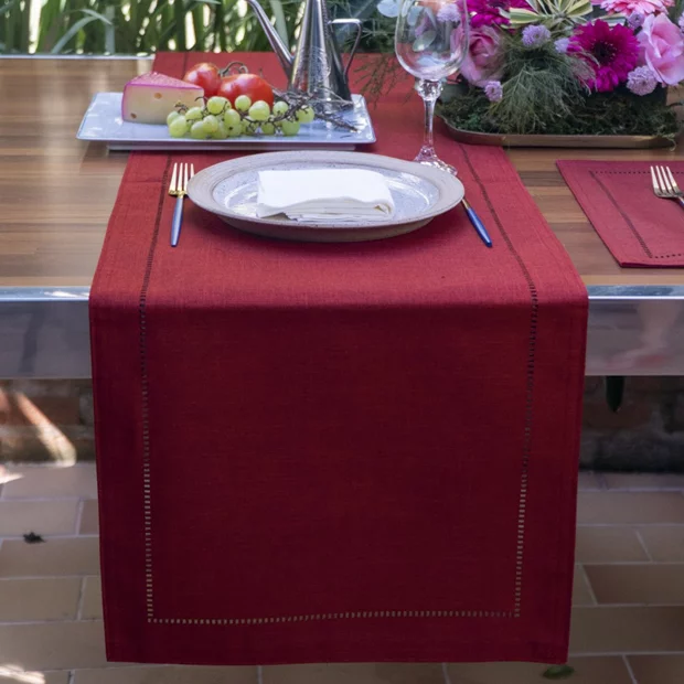 trilho de mesa glamour vermelho