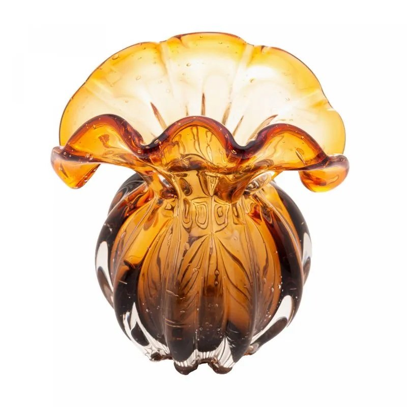 vaso de vidro italy ambar e marrom 11cm x 9cm x 11 5cm lyor 2