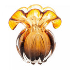 vaso de vidro italy ambar e marrom 11cm x 9cm x 11 5cm lyor
